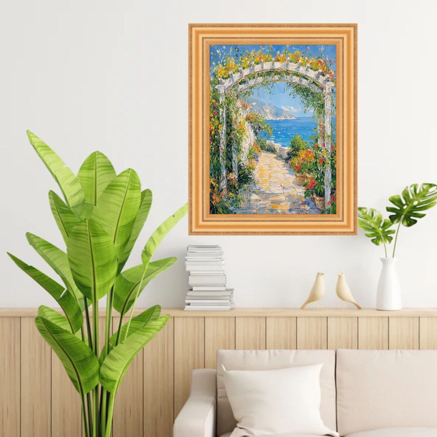 Bright Gold Leaf Wave Picture Frame 13x19 frame