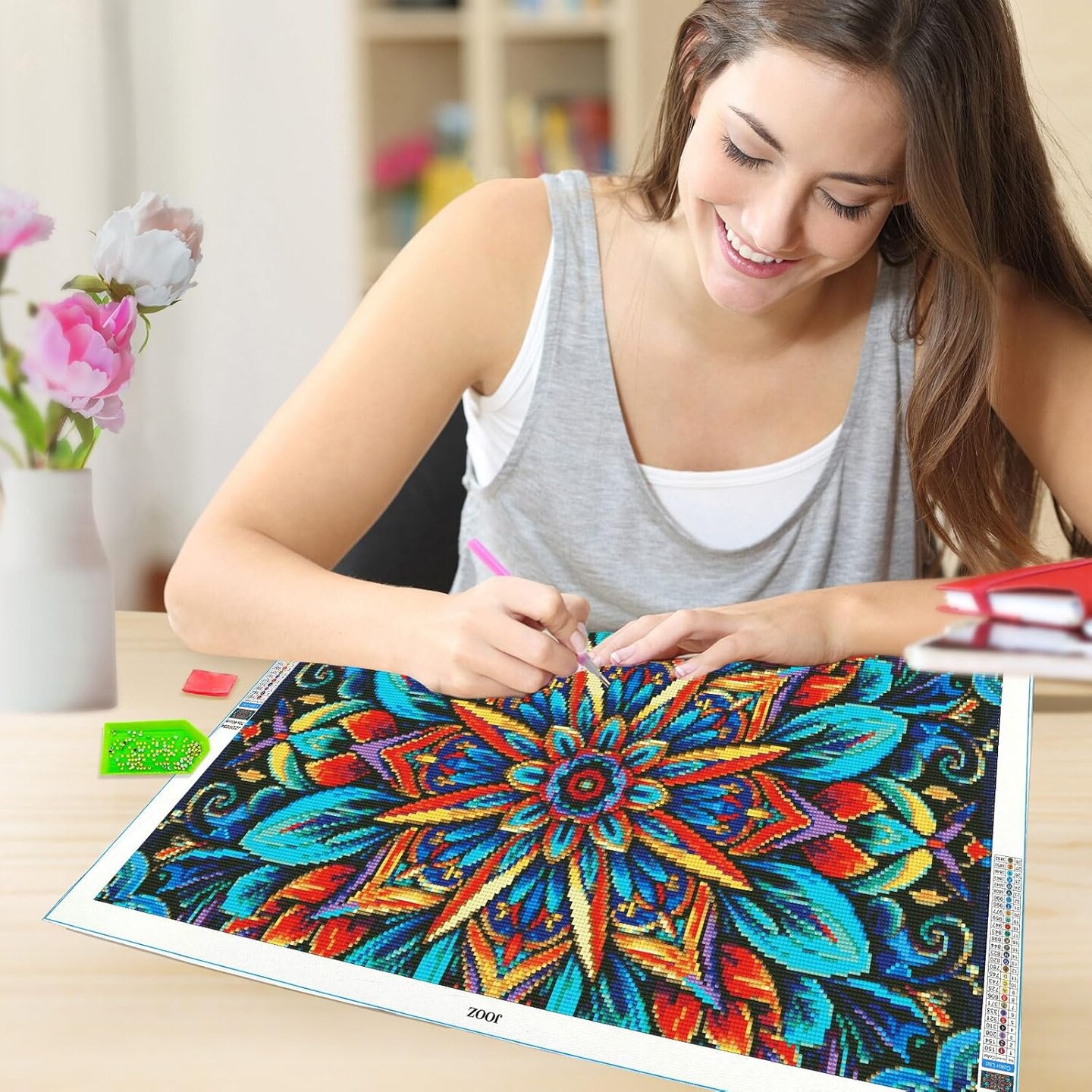 Large Diamond Art Kits for Adults - 5D Mandala Diamond Painting Kits for Adults, DIY Full Drill Large Mandala Diamond Art Painting, Gem Painting Kit for Home Wall Decor 27.5 X 15.7 Inch
