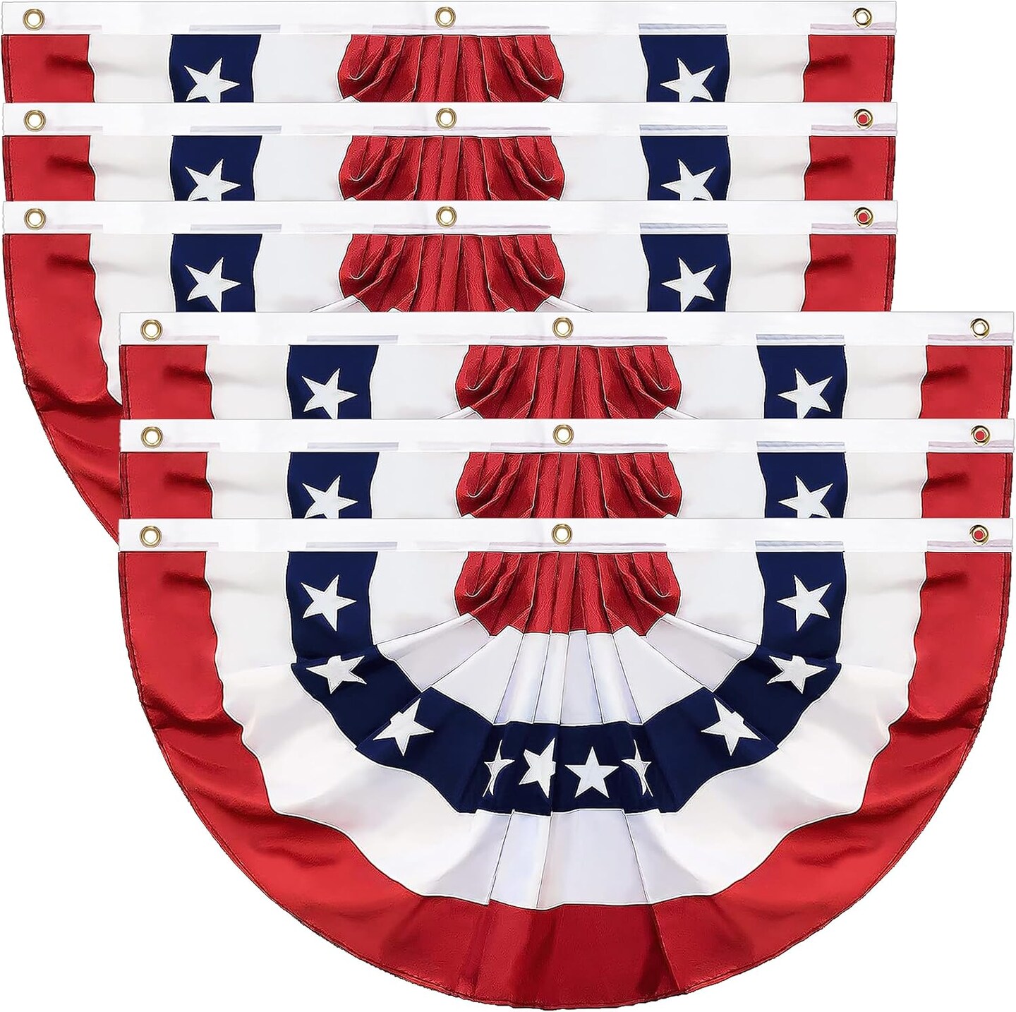 American Pleated Fan Flag, American Flag Bunting for Outdoor, US Patriotic Half Fan Banner for 4th of July Memorial Day Independence Day Outdoor Indoor Decorations