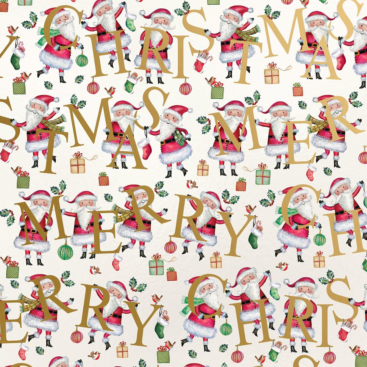 Pack/6 Rolls: Santa Christmas Gift Wrap - Jumbo Roll (30&#x22; x 10 ft.)