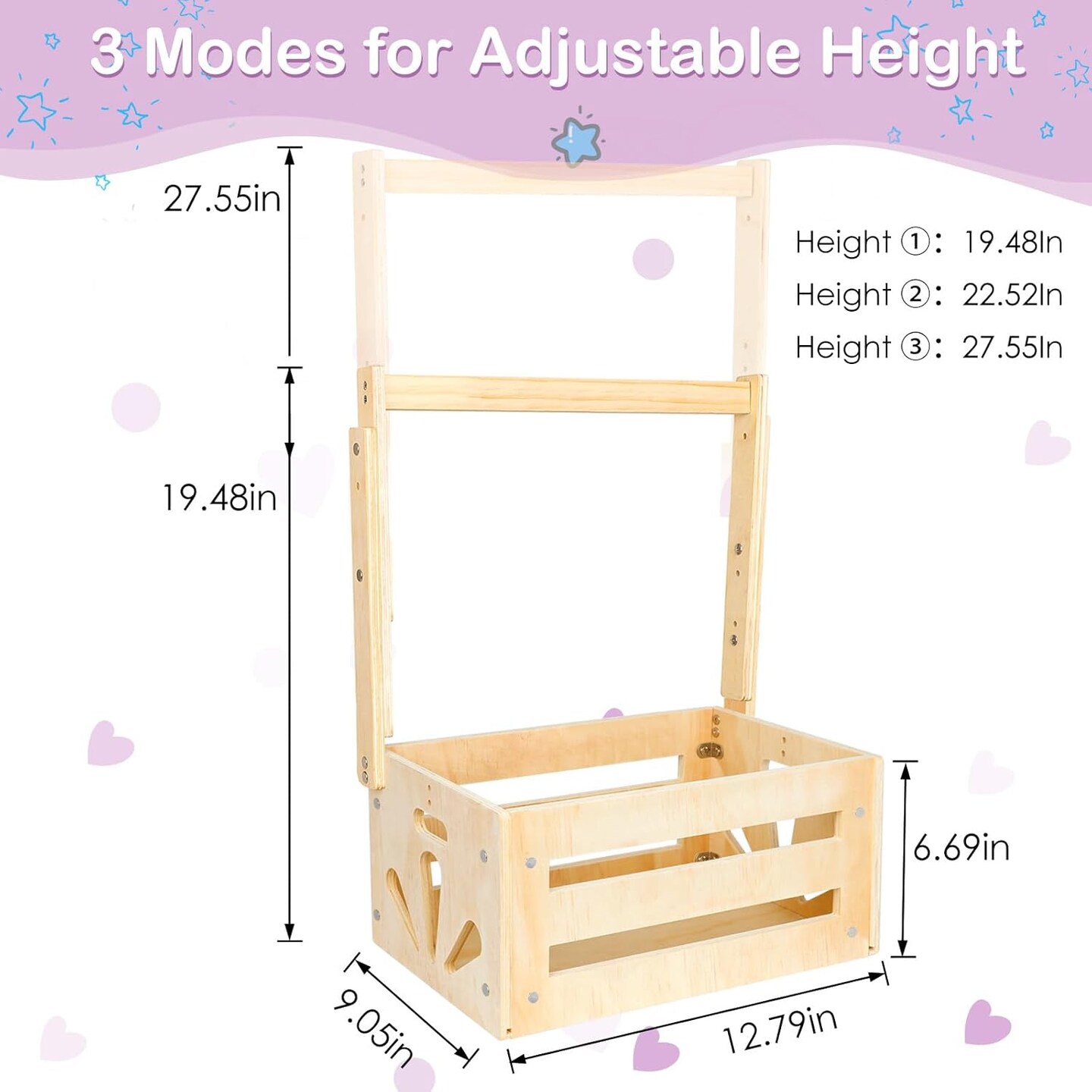 Baby Storage Crate Closet with Adjustable Handle,