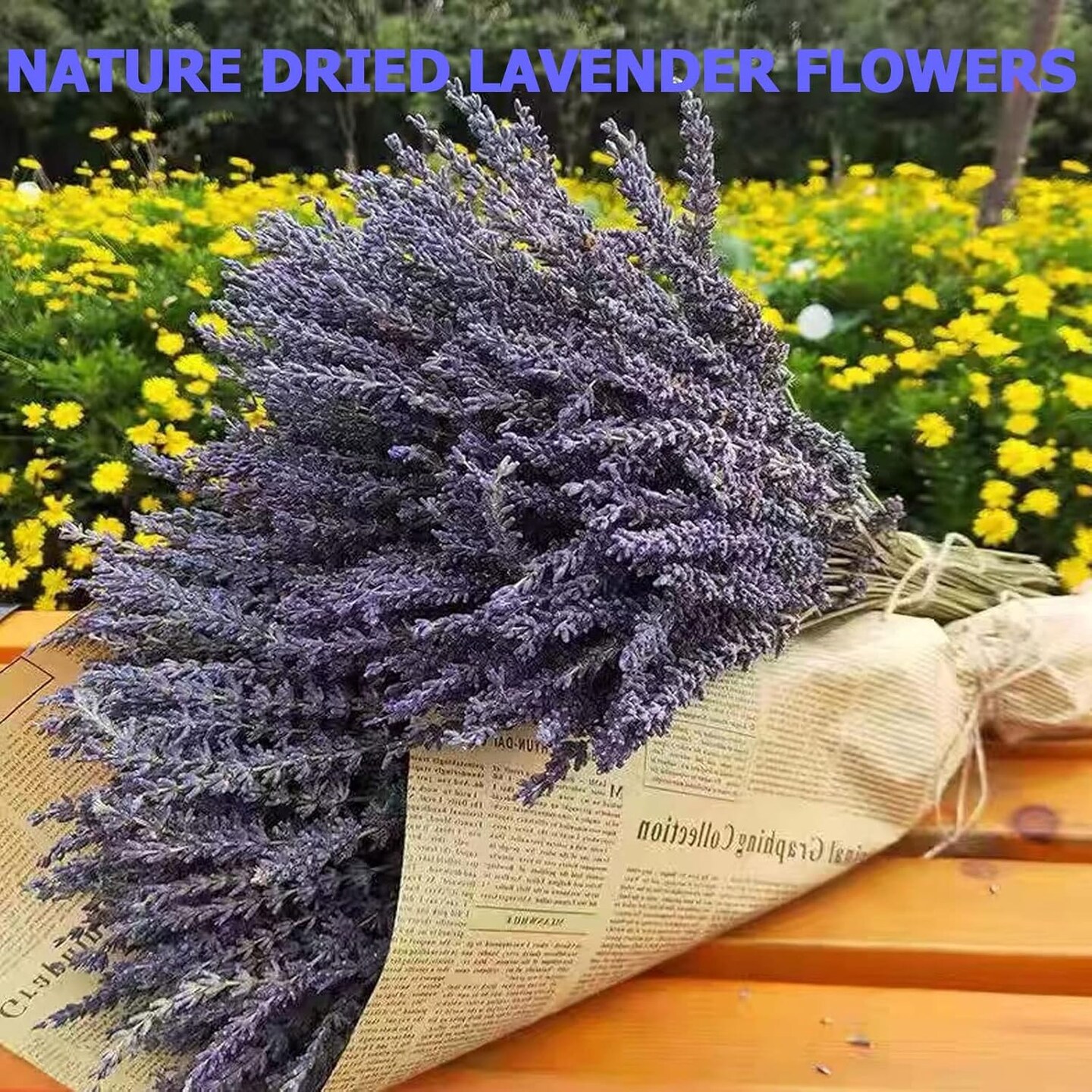 Natural Dried Lavender Flowers Bouquet Bundles with Stems 6 Pack -Christmas Day Valentine's Day Gifts Home Fragrance Decoration