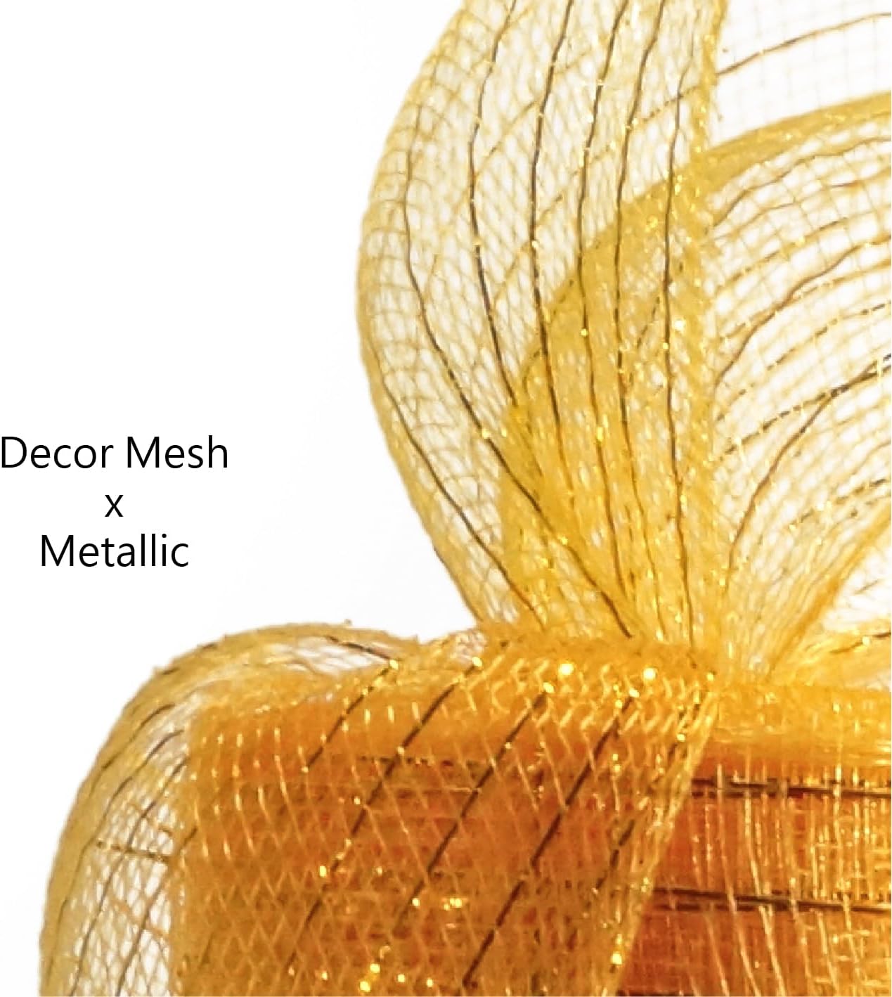 Metallic Deco Mesh Ribbon 6 Inch x 40Y Gold Christmas Home Decoration Bow
