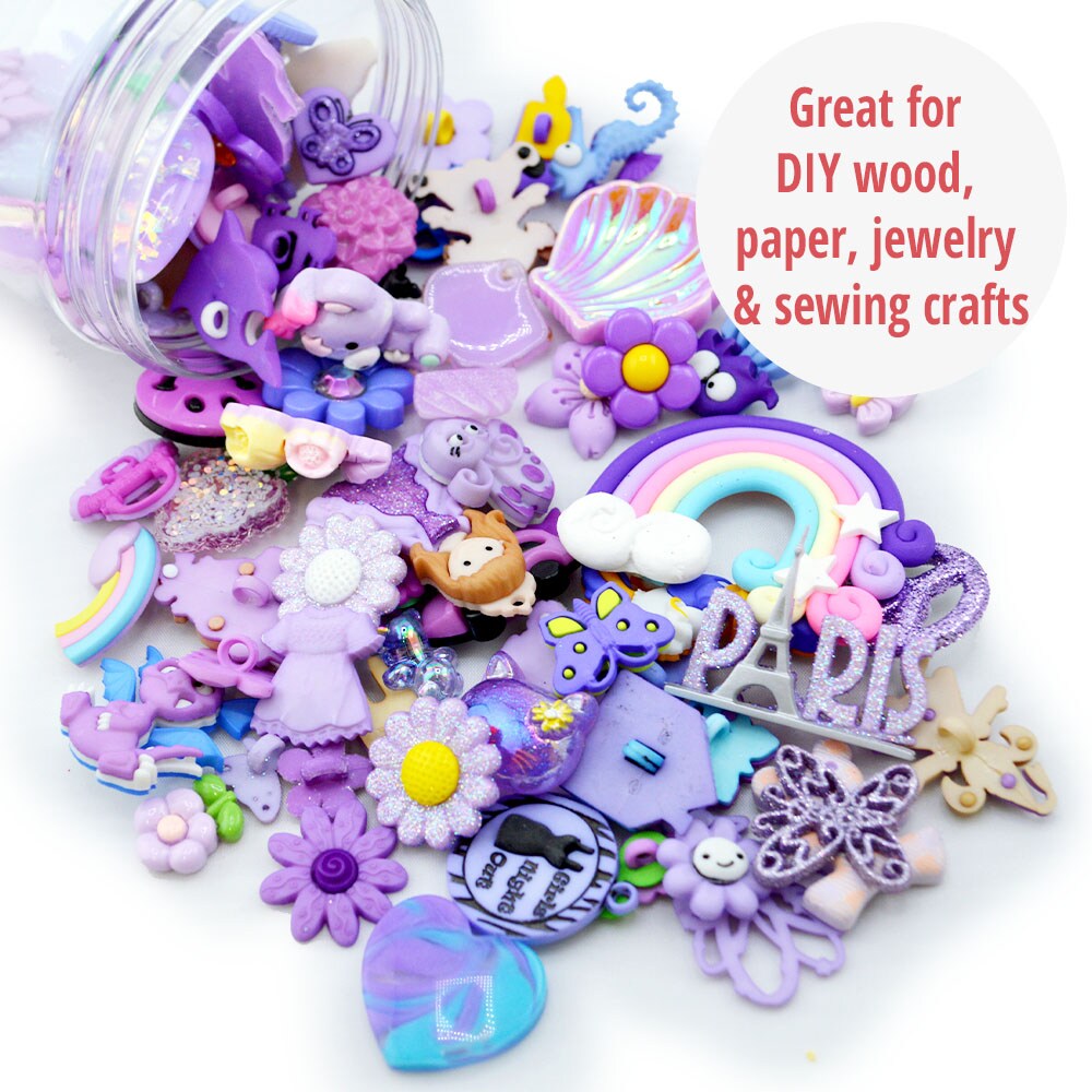 Dress It Up Button Shop Color Jars in Purple 80 Piece Assortment