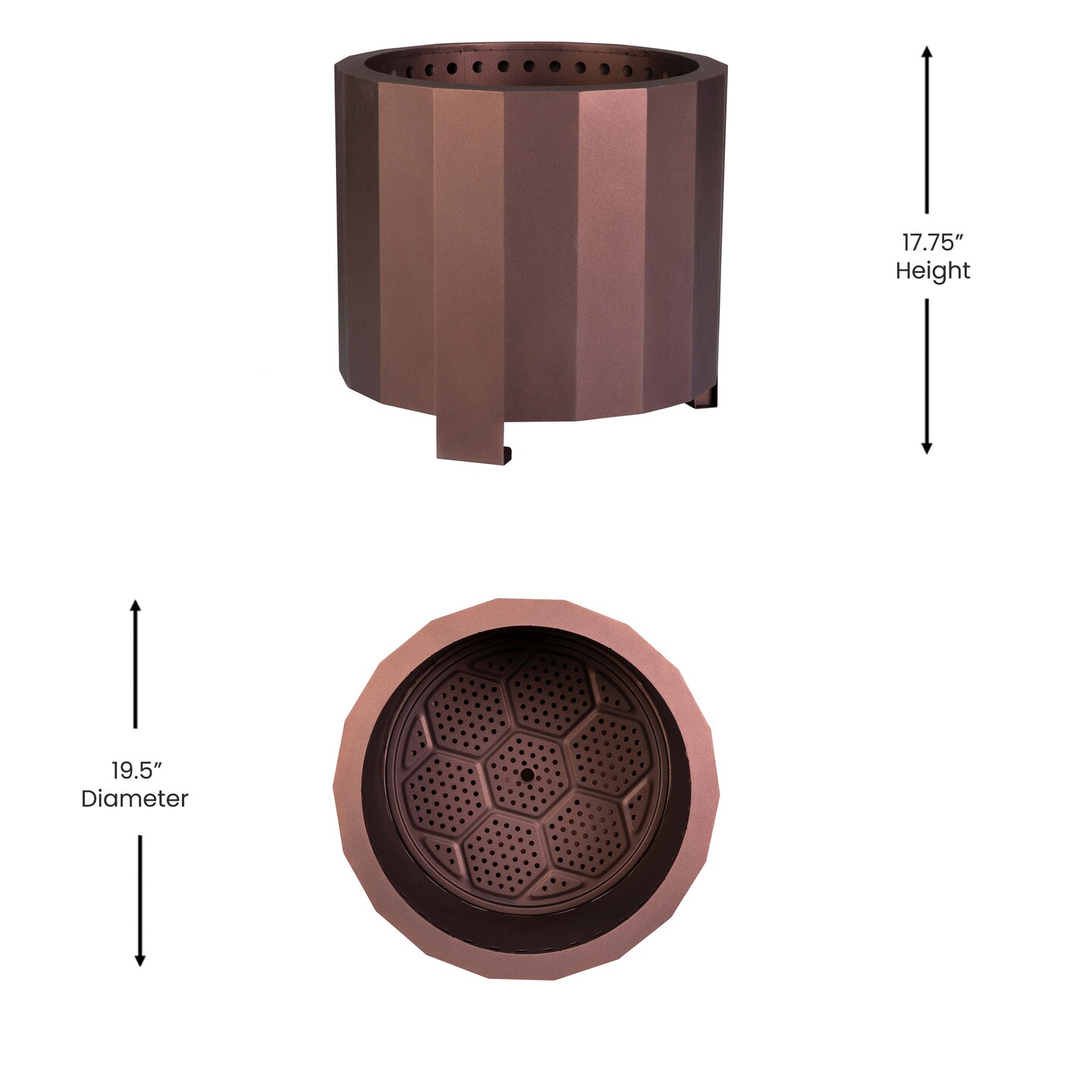 Merrick Lane Aries Portable Steel Smokeless Wood Burning Outdoor Firepit with Waterproof Cover