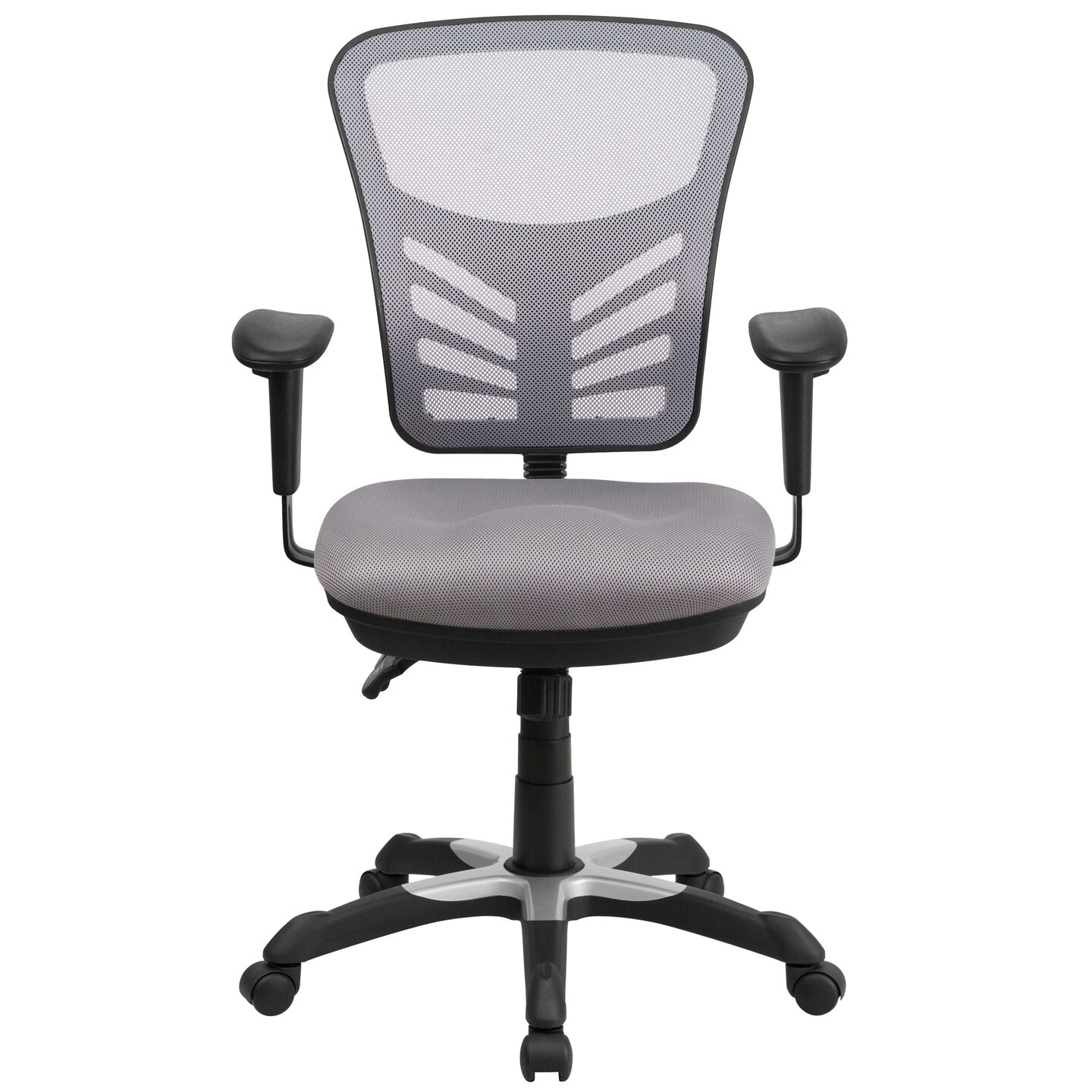 Emma and Oliver Mid-Back Mesh Triple Paddle Swivel Ergonomic Office Chair with Adjustable Arms