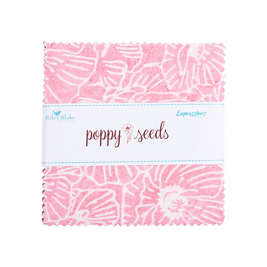 Expressions Batiks Poppy Seeds 5" Square Pack (Charm Pack / 5" Stacker) by Riley Blake (5-23595-42)