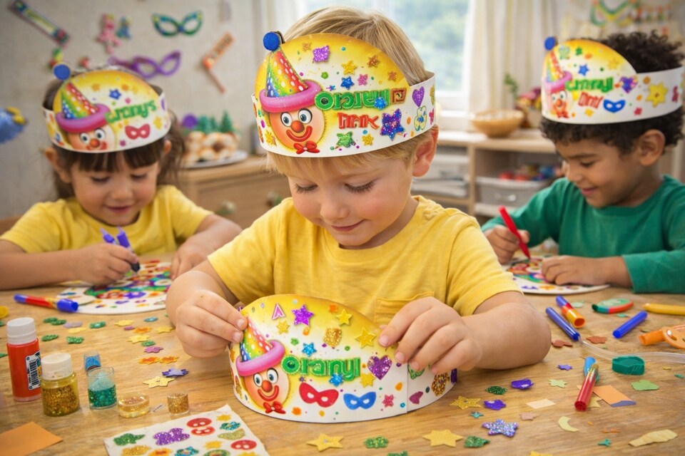 Crown for Purim/Adar, 40/Pack – DIY Paper Crowns for Holiday Celebrations & Classroom Crafts