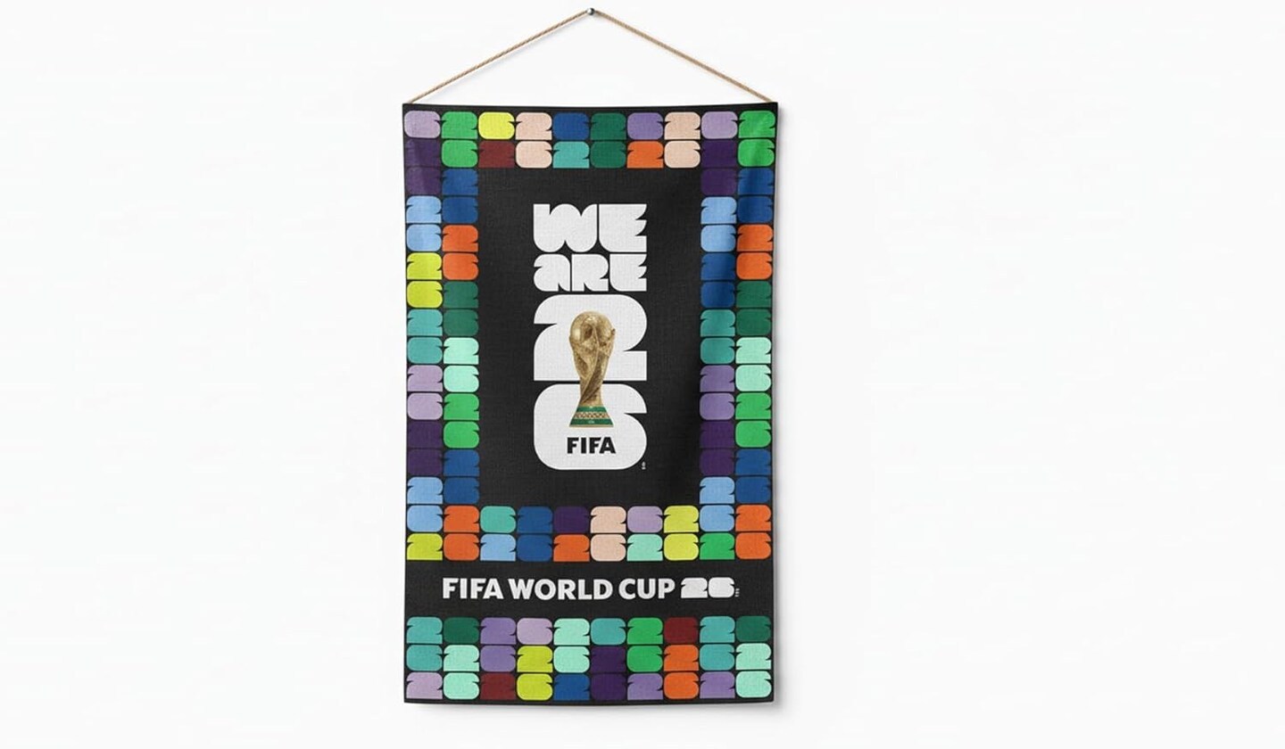 FIFA World Cup DIY Fabric Wall Hanging Kit – Soccer Fan Sewing Craft Kit – Includes 28" x 43" Fabric Panel, Backing, Binding & Instructions – Create a 27" x 40" World Cup Wall Art Décor