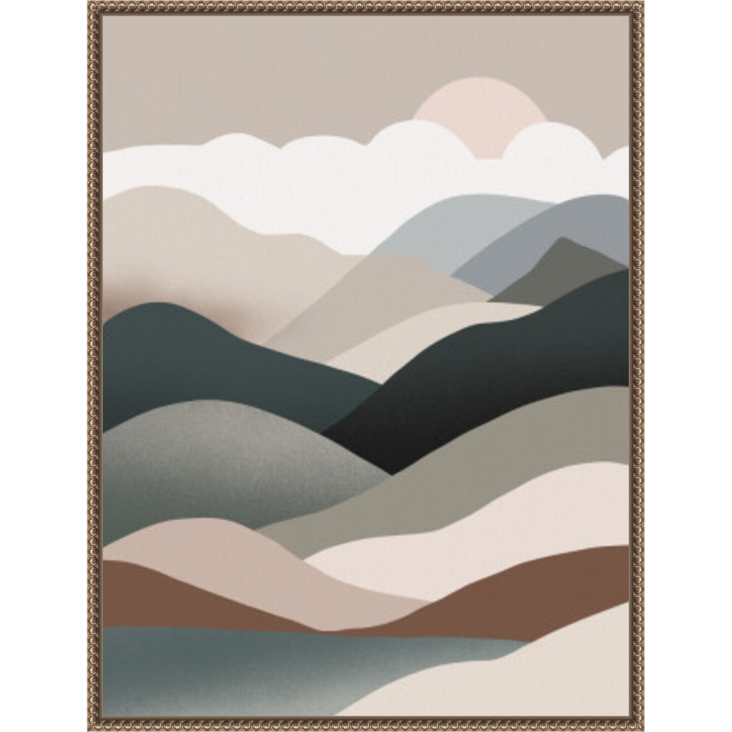 Nordic landscape mountain range 06 by Little Dean Framed Canvas Wall Art