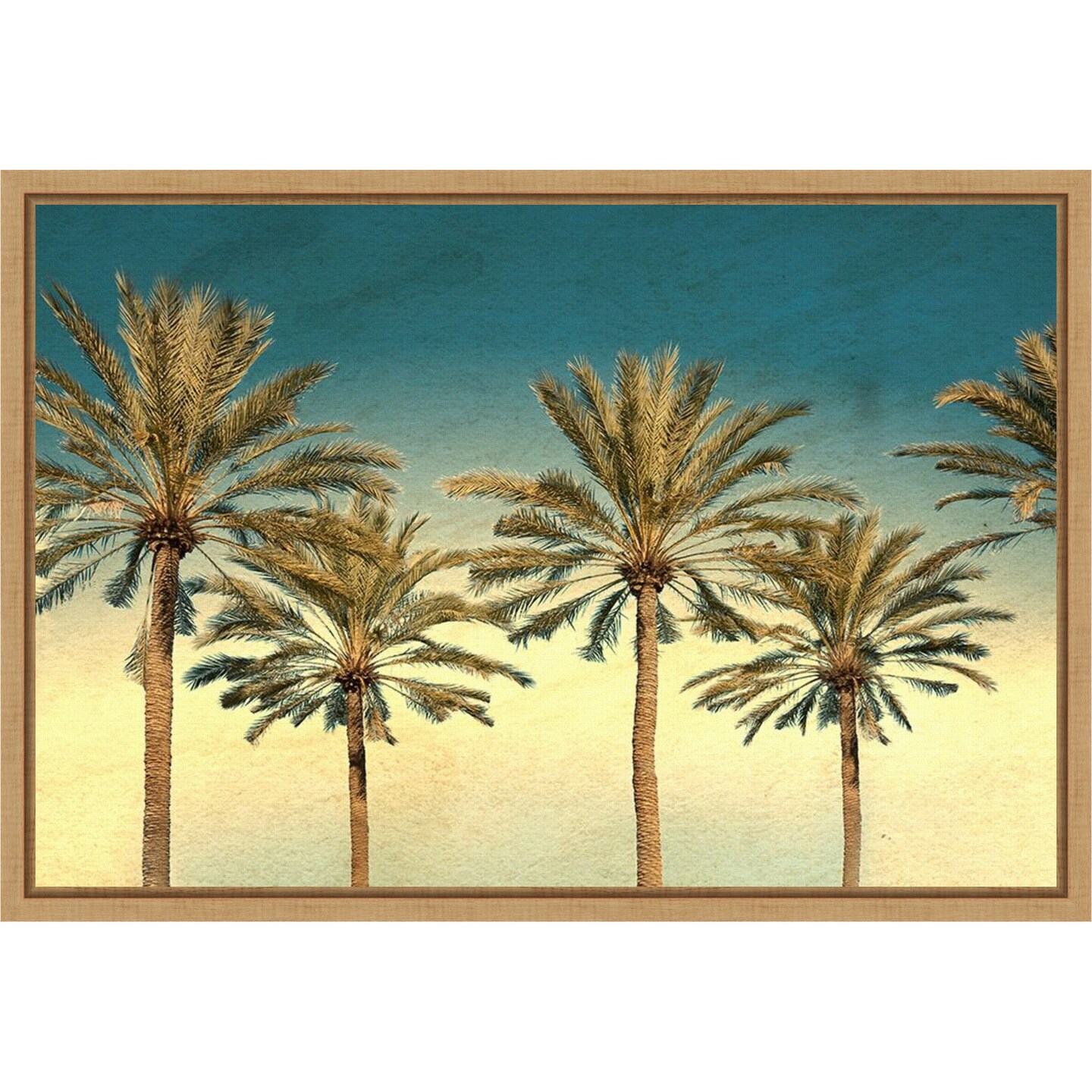 Distressed Palm Trees by Daniel Stein Framed Canvas Wall Art