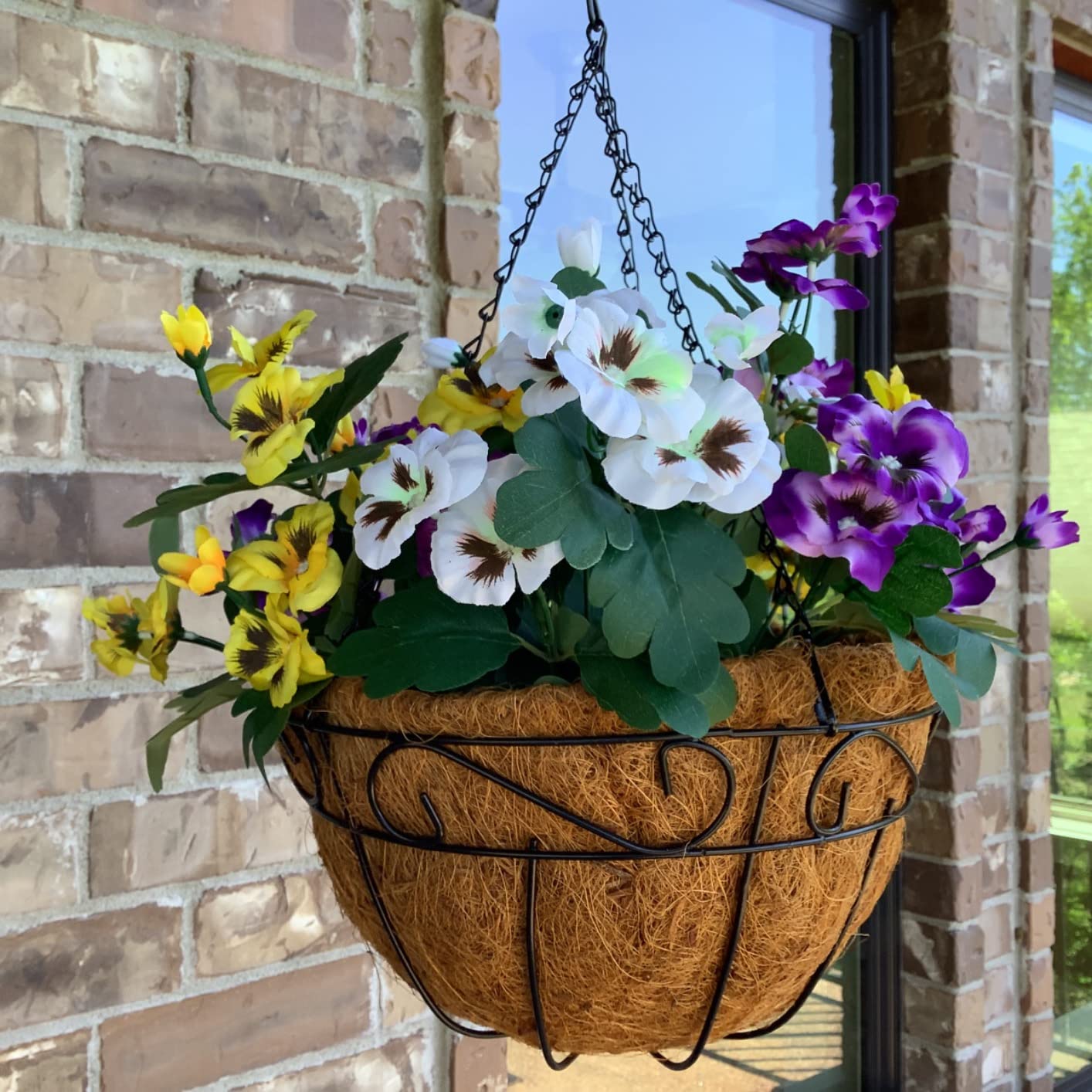 12 Bundles Artificial Pansy Flowers Indoor Outdoor Decor Mixed Color Silk Flowers for Window Box Porch Home Garden Wedding Farmhouse Decor