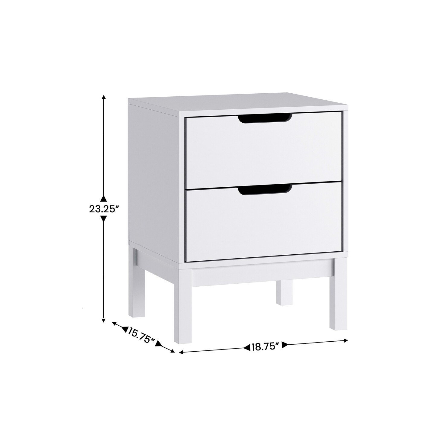 Emma and Oliver Samuel Kids Double-Drawer Night Stand with Solid Wood Frame, Side Table for Kids Bedroom