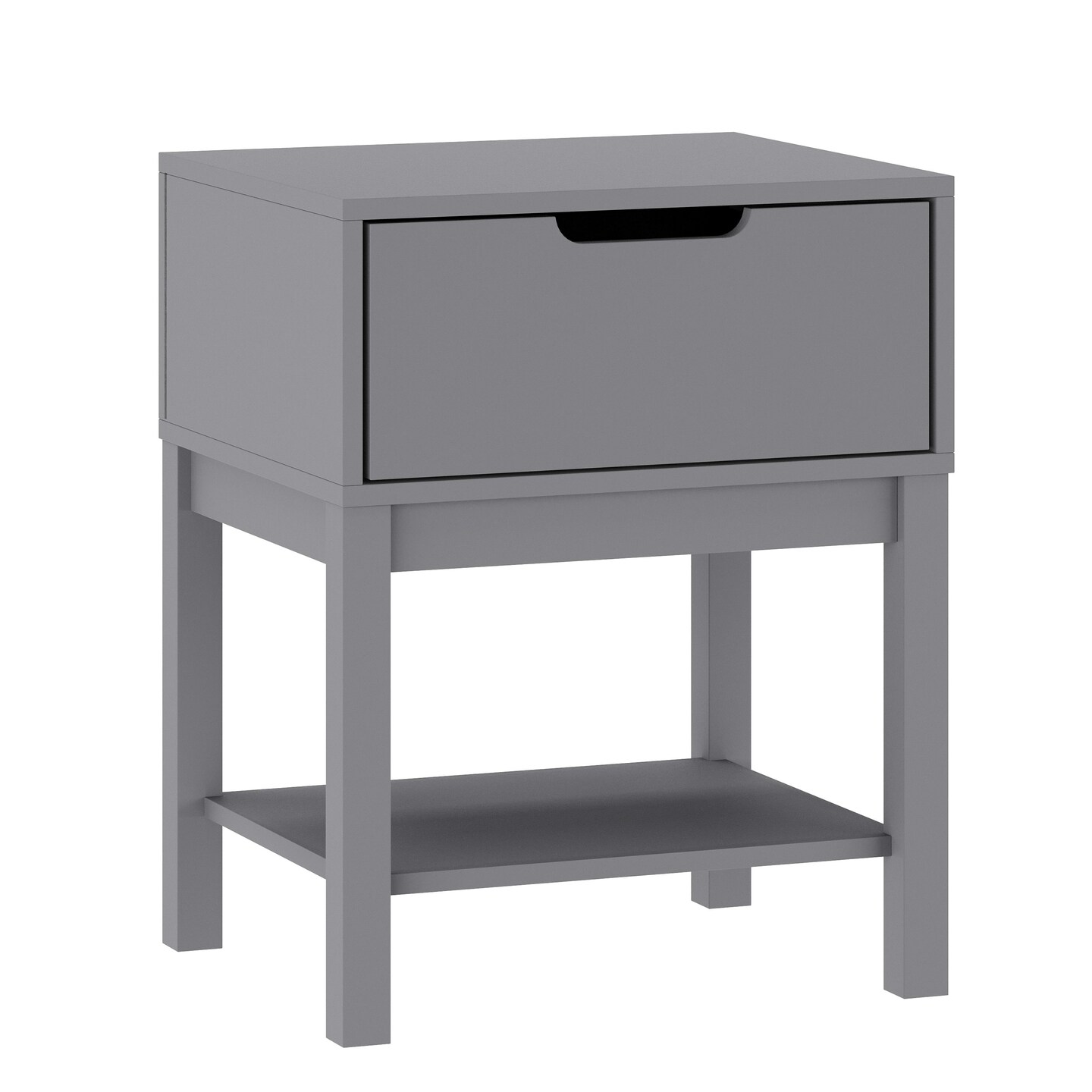 Emma and Oliver Samuel Kids Single-Drawer Night Stand with Solid Wood Frame, Side Table for Kids Bedroom with Open Shelf