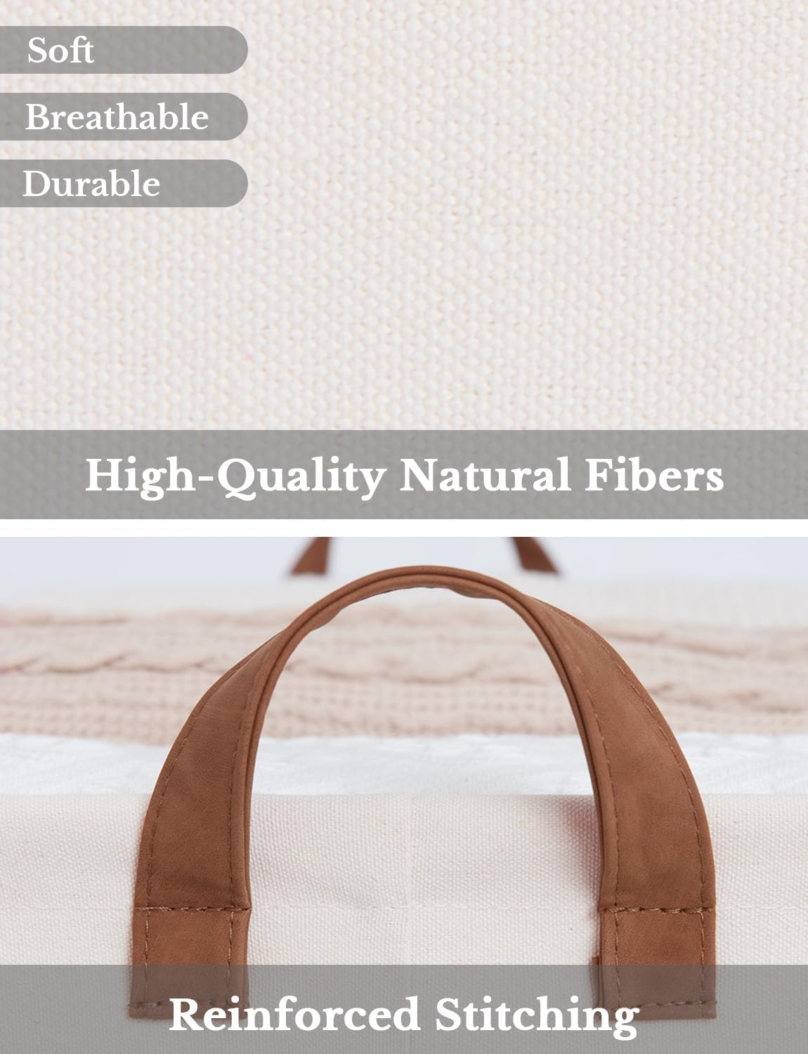 Storage Bins, Fabric Storage Bins for Shelves, Large Storage Baskets with Metal Frame