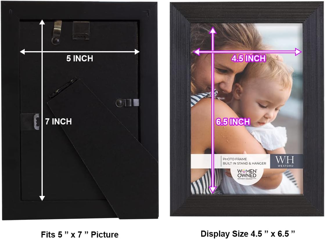 5x7 inch Picture Frame Modern Style Wood Pattern and High Definition Glass Ready for Wall