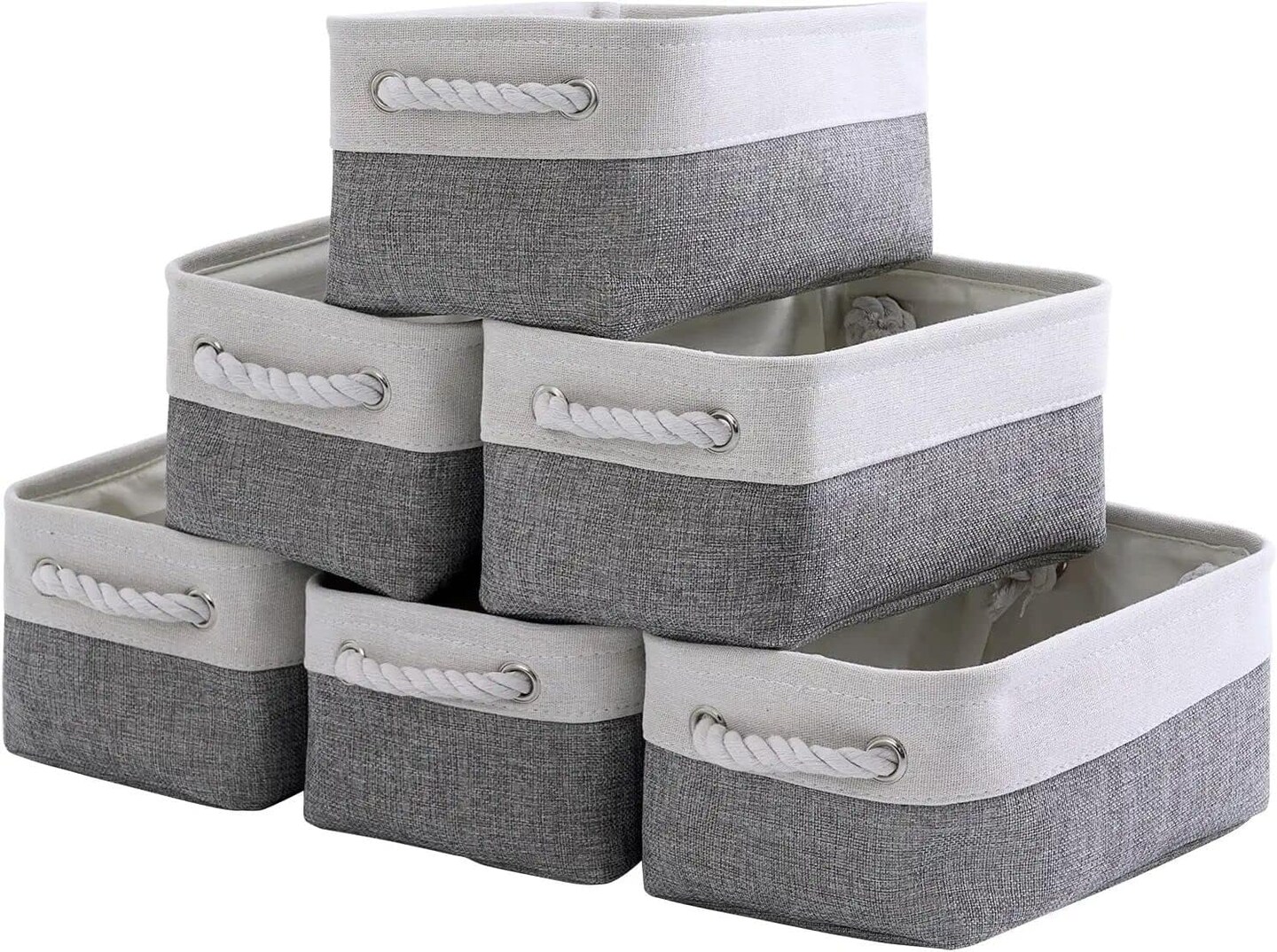 Storage Baskets for Shelf 6 Pack Canvas Storage Basket with Handles