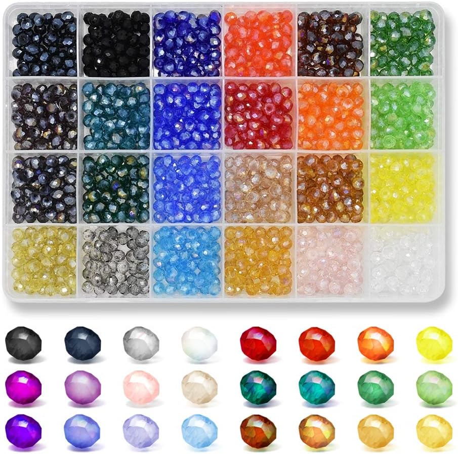 1200Pcs 6mm Briolette Crystal Glass Faceted AB Beads Glass Beads Spacer Beads Faceted
