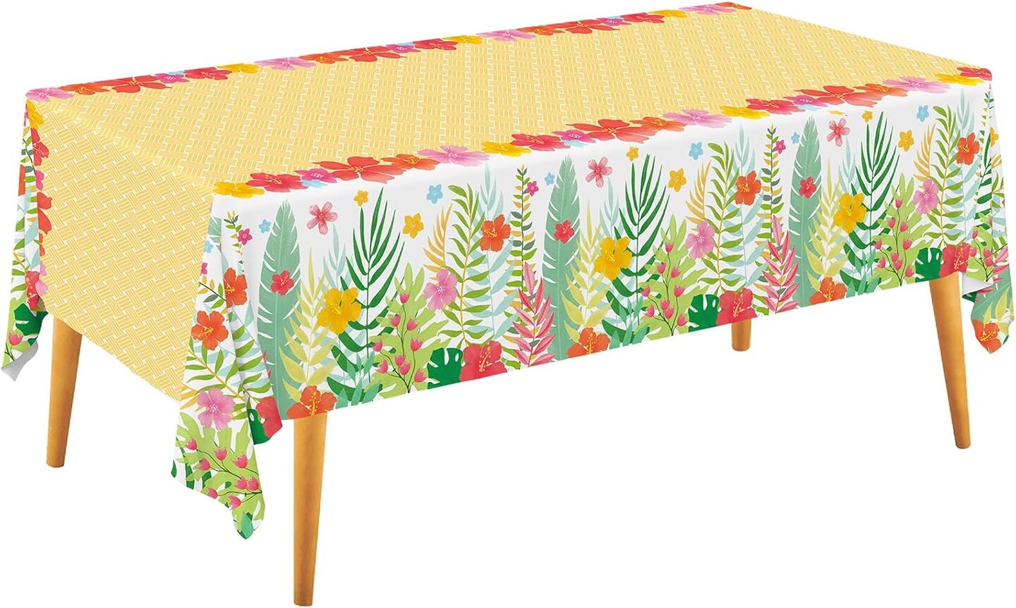 Hawaiian Luau Party Supplies Set - Includes 2 Aloha-Themed Disposable Plastic Tablecloths
