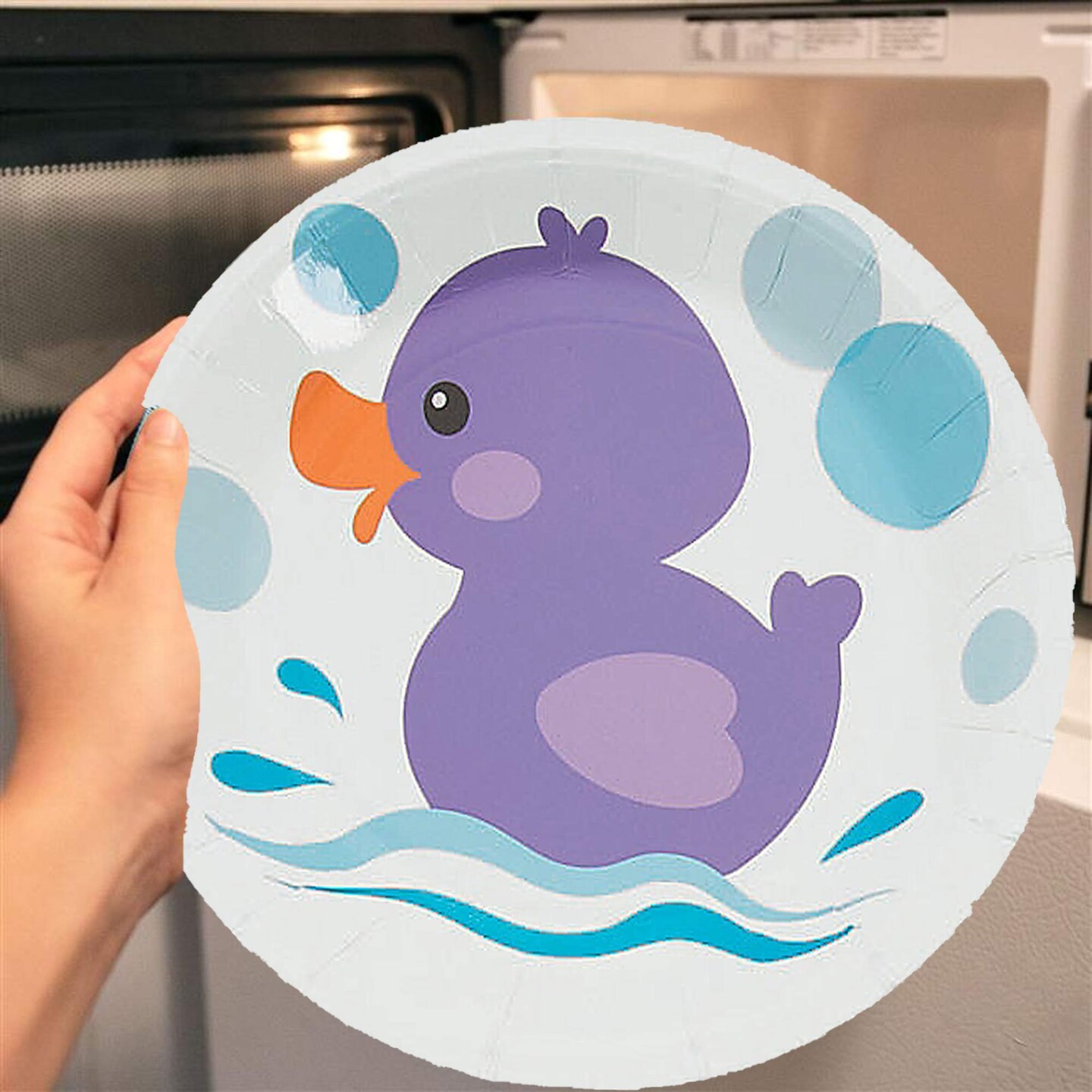 8 Ct. Rubber Ducky Paper Dessert Plates 7" Disposable Plates Birthday & Baby Shower Party Supplies