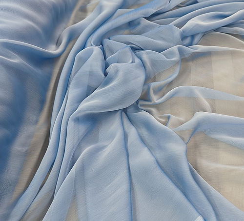 1 Yard Light Blue Two-Tone Chiffon Fabric 58/59&#x22; Wide Sheer Lightweight Polyester with Subtle Shimmer
