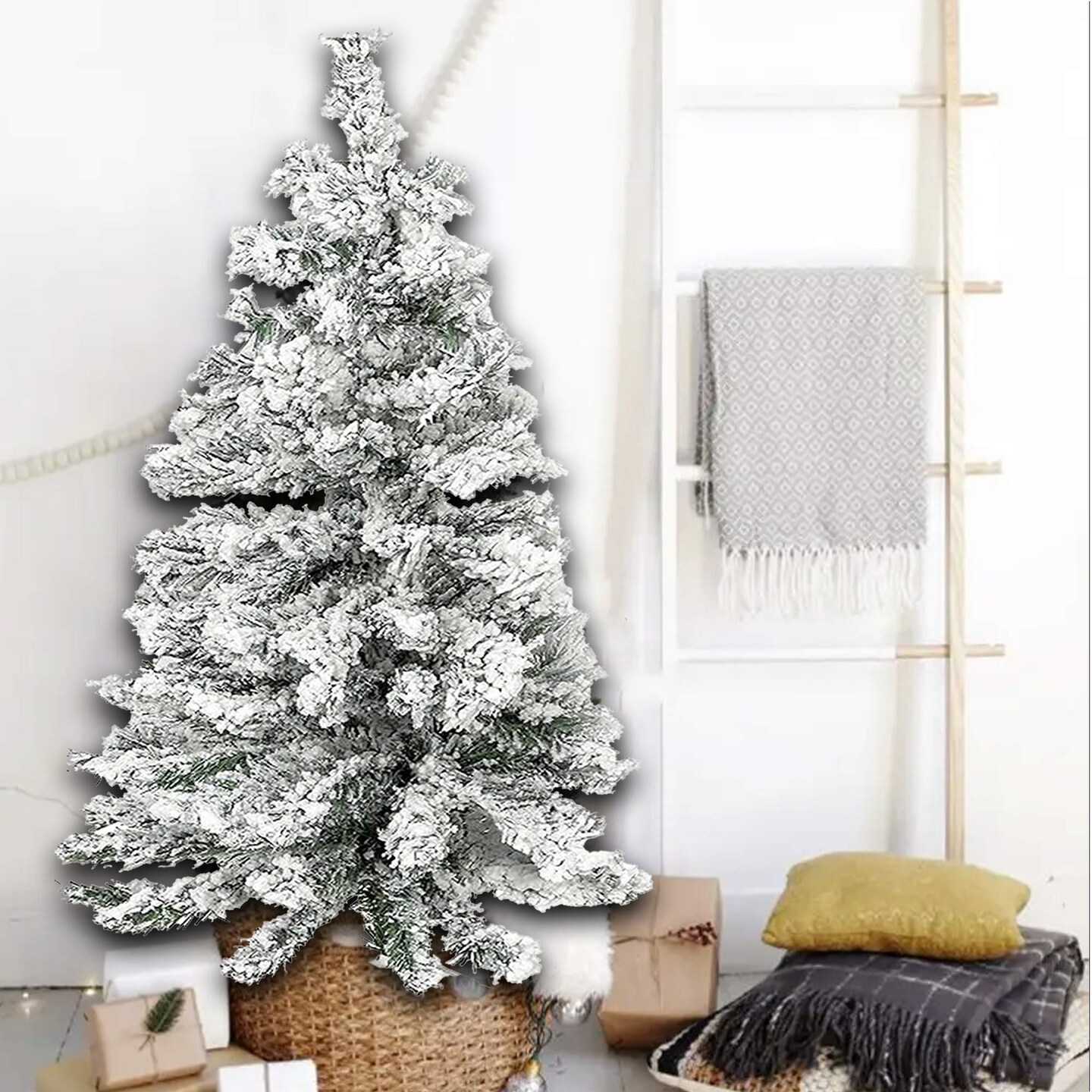Miniature 3ft Snowy Christmas Tree Perfect for Tabletops and Small Spaces