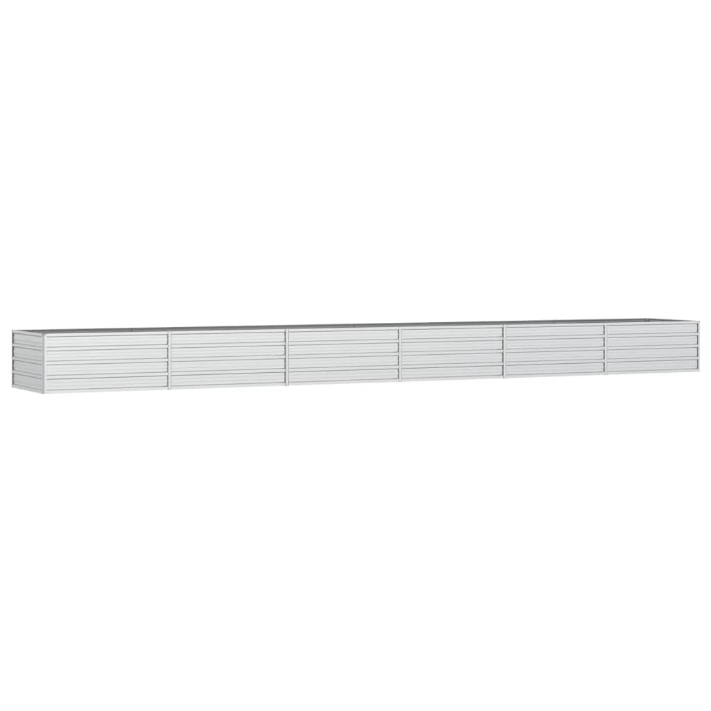 vidaXL Garden Raised Bed 236.2&#x22;x31.5&#x22;x17.7&#x22; Galvanized Steel Silver