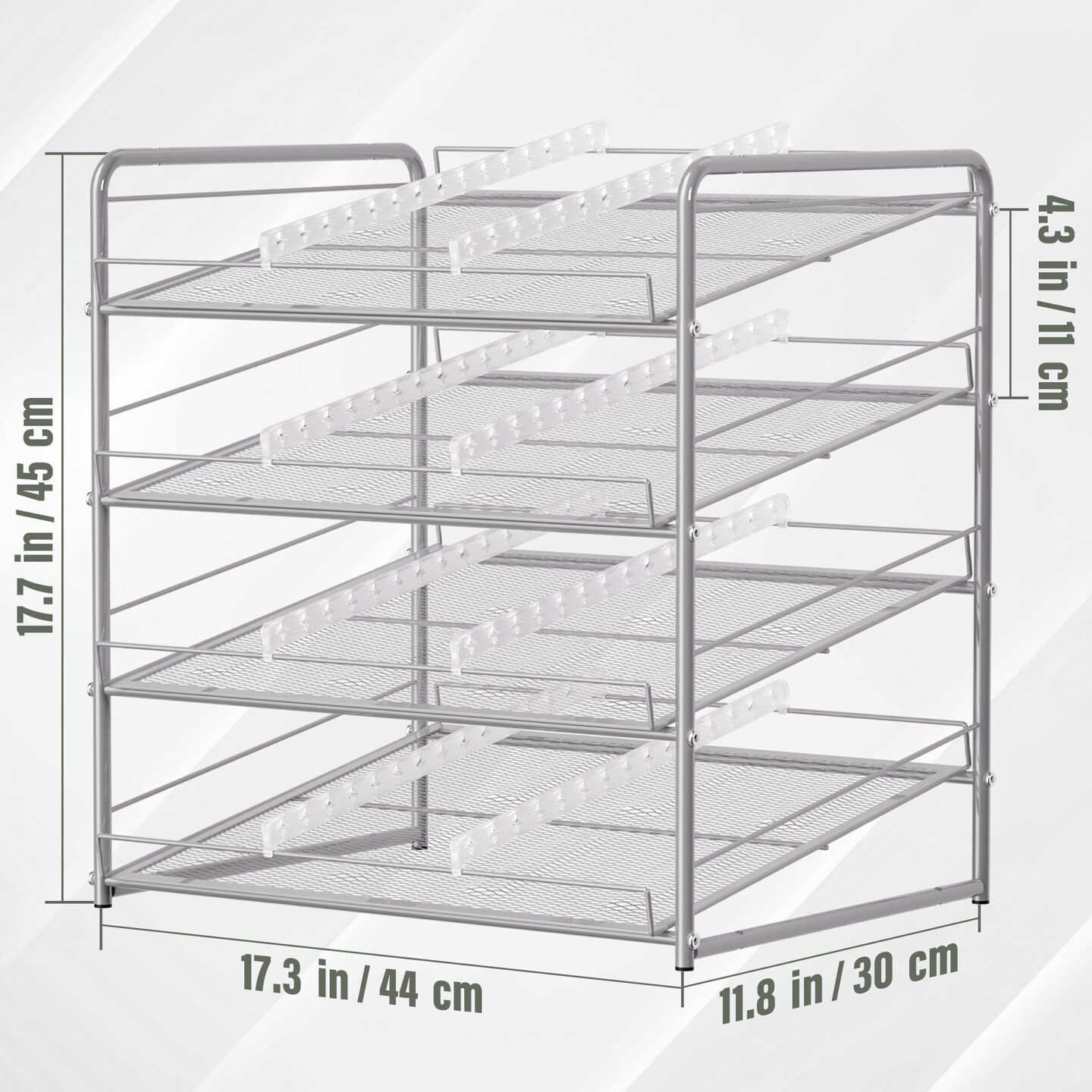 Can Rack Organizer 4-Tier Metal Can Rack Organizer Holds Up to 48 Cans, Can Dispenser for Pantry, Kitchen, Cabinets and Countertops