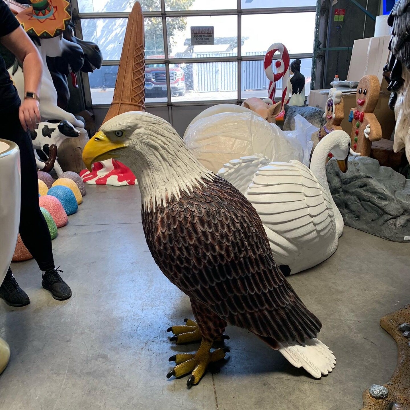 Standing Bald Eagle Life Size Statue