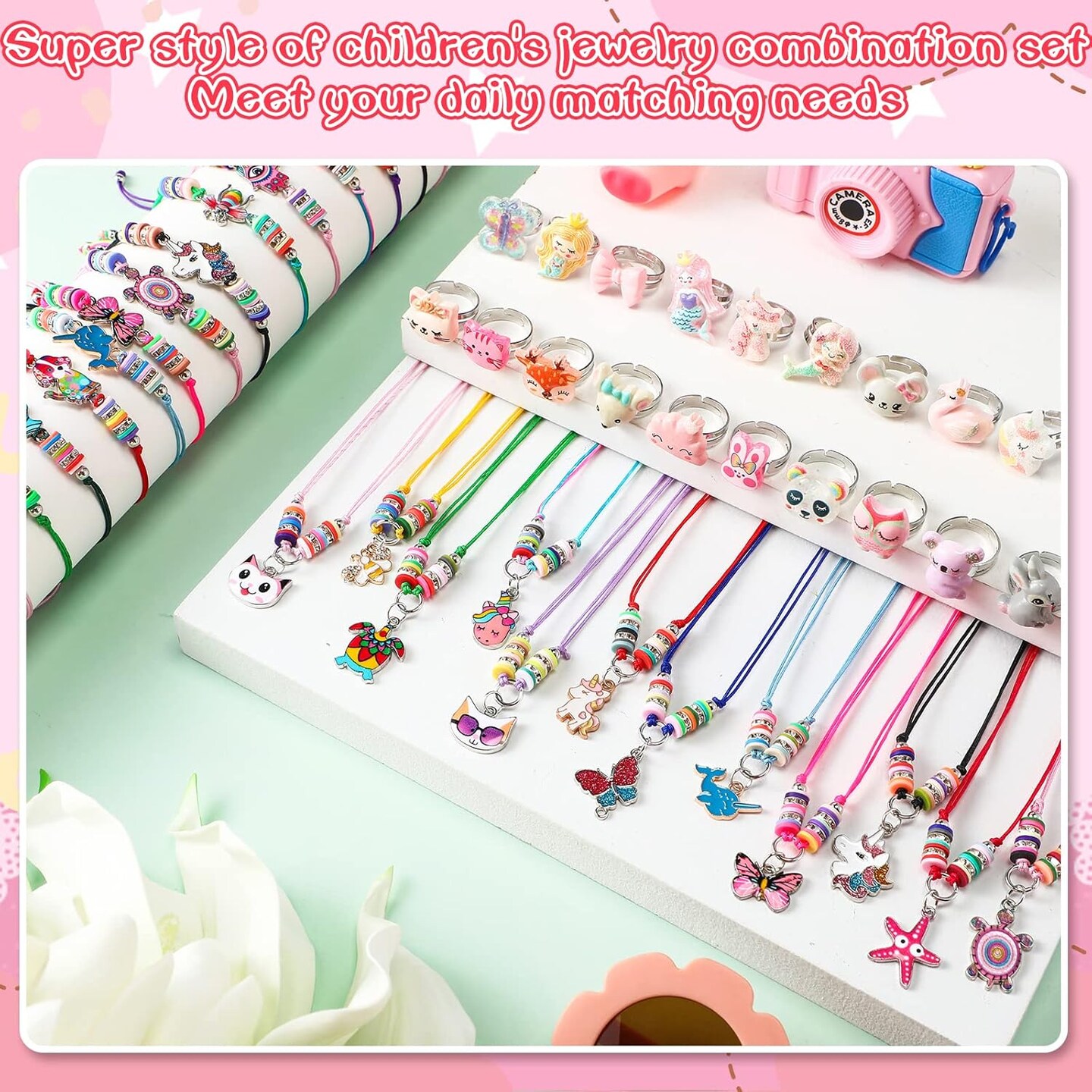 72 Pcs Little Girls Jewelry Sets Dresses up Jewelry for Kids[Multiple]