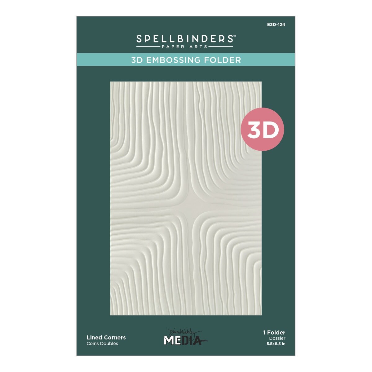Spellbinders 3D Embossing Folder By Dina Wakley-Lined Corners