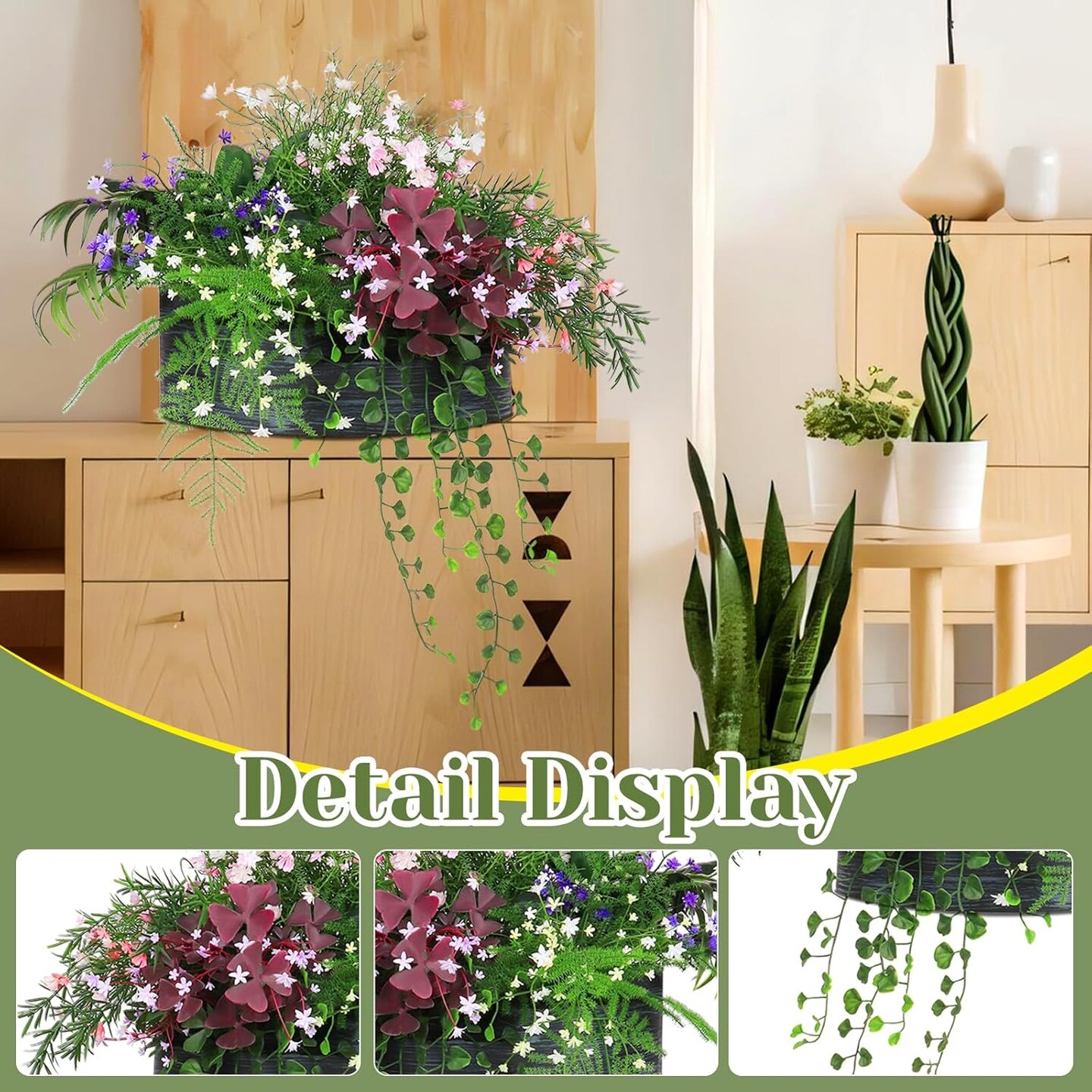 Artificial Plants & Flowers Asparagus Oxalis (Multiple Colour) 12.6"D x 12.6"W x 11.81"H