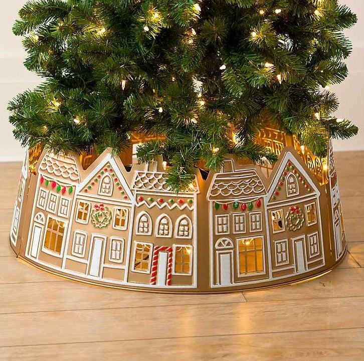 26&#x22; - Christmas Gingerbread Tree Collar With LED