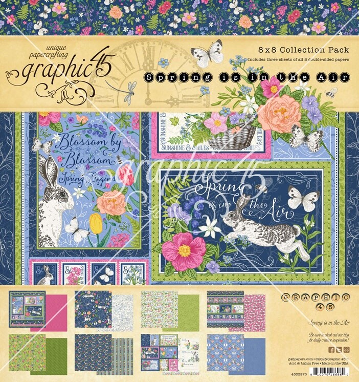 Graphic 45 Collection Pack 8&#x22;X8&#x22;-Spring Is In The Air
