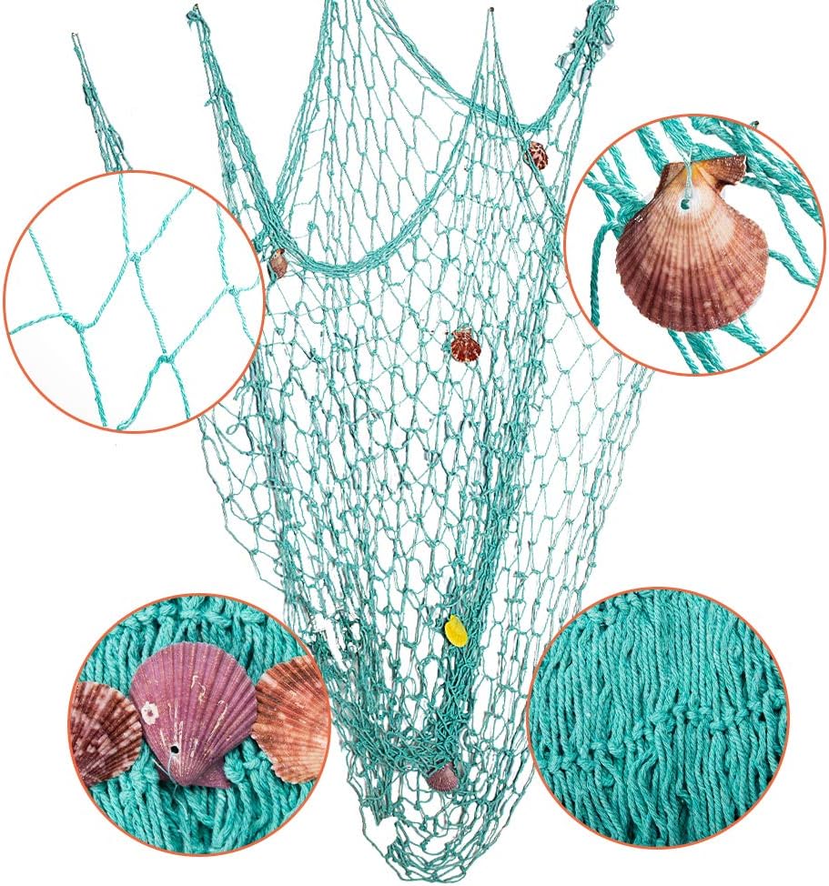 Nature Fish Net Wall Decoration with Shells