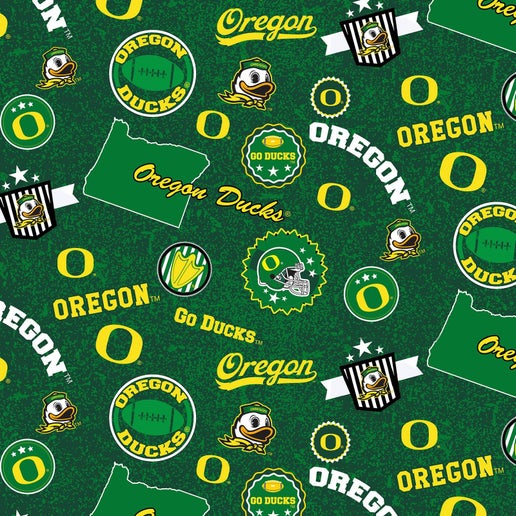 Licensed NCAA University of Oregon Home State OR-1208 Cotton Fabric by the Yard