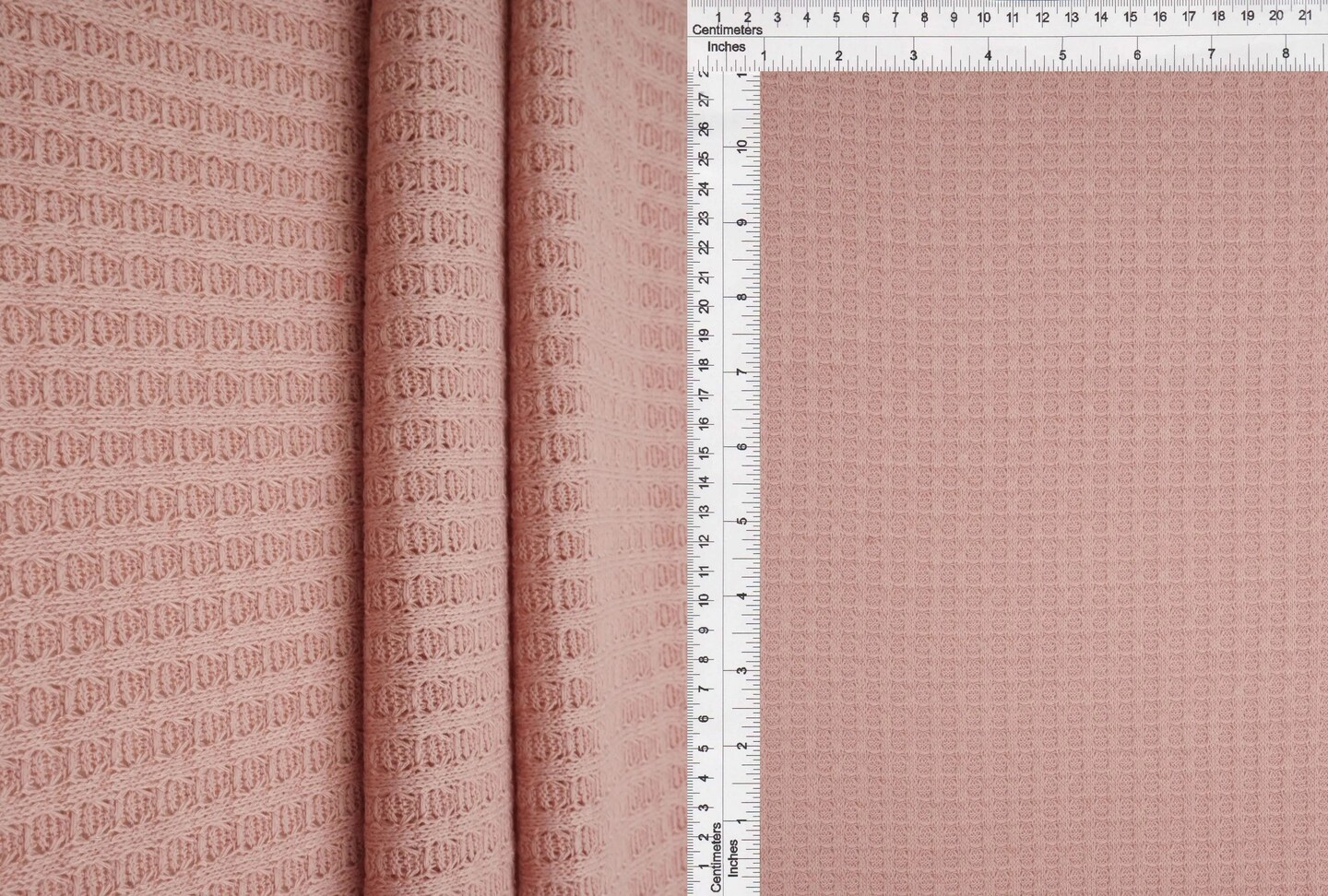 1 Yard Waffle Solid Knit Fabric Soft Stretch Textured Material 58/60" Wide