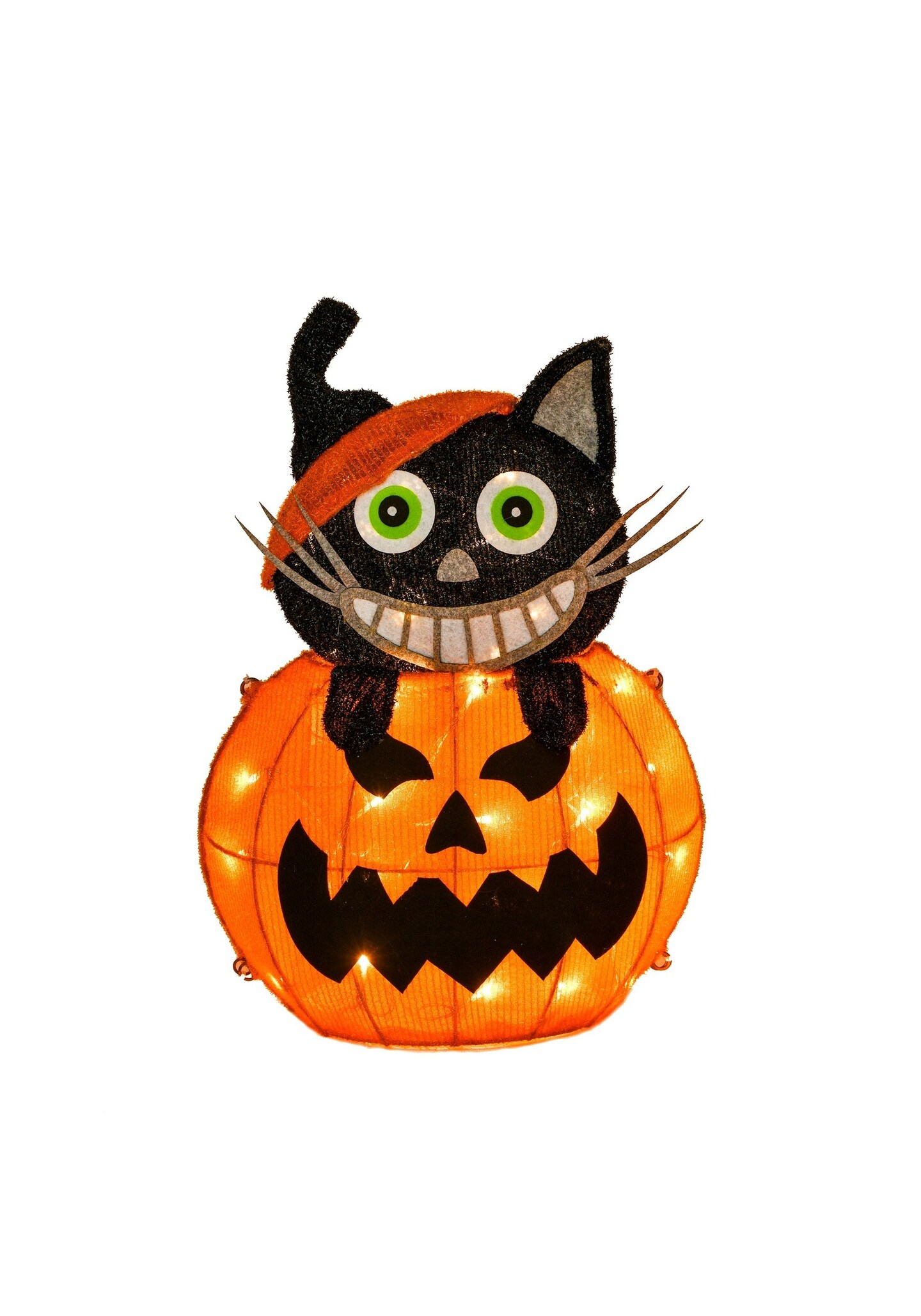Michaels, 23-Inch 3D Light Up Black Cat on Pumpkin Decoration – Category: Craft Pumpkins