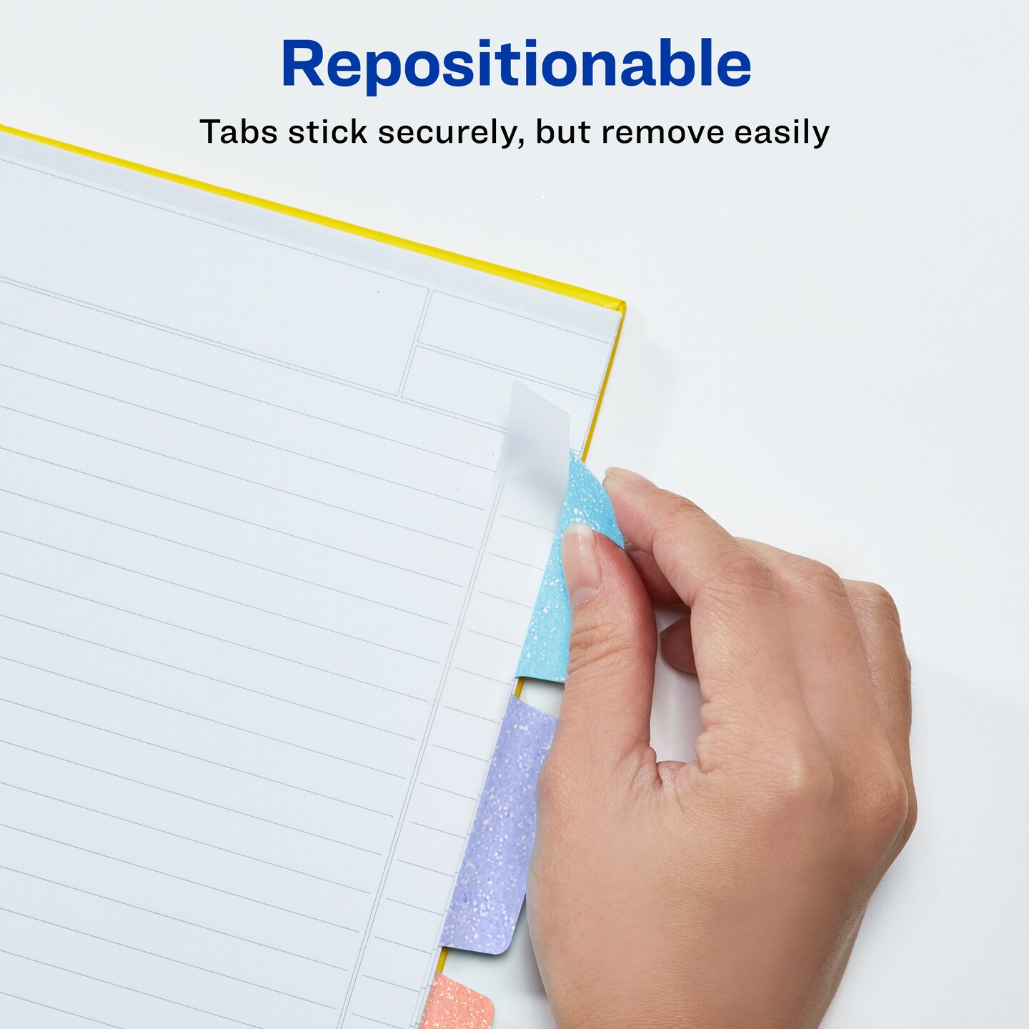 Avery Margin Ultra Tabs, 2.5" x 1", Pastel Sparkle Shimmer Designs, 32 Repositionable Sticky Tabs (2 Pack of 74150)