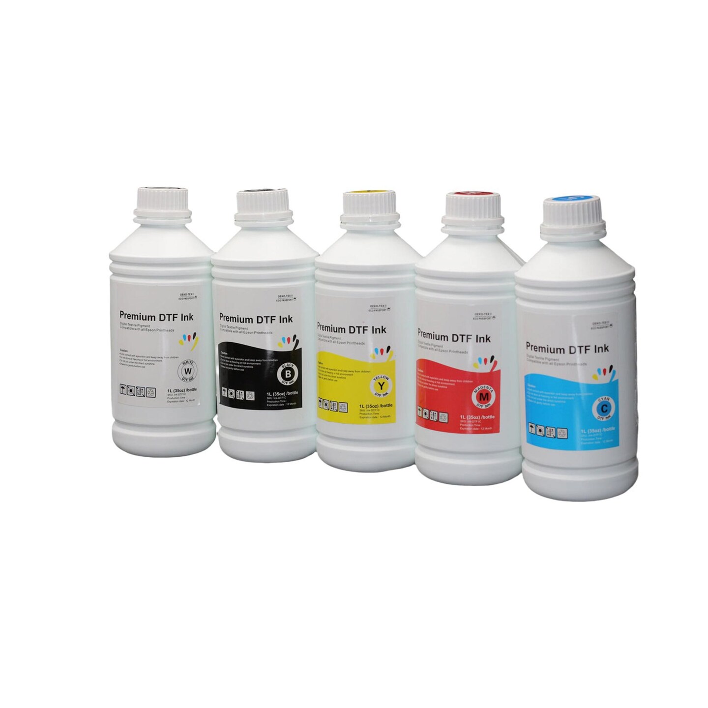Cyan Premium DTF Pigment Textile Ink - 1L Bottle for Vibrant Fabric Printing