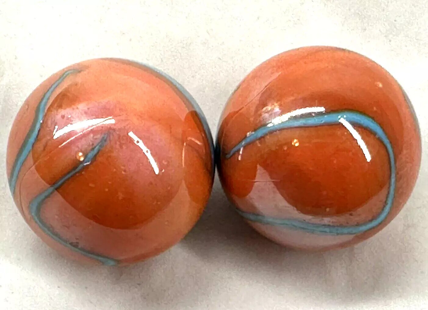 2 Mammoth 1 5/8&#x22; Valkyrie (Seahorse) Marbles Glass Massive 42mm Huge