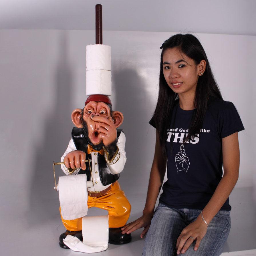 Monkey Toilet Paper Holder Life Size Statue