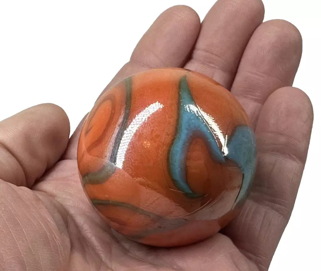 Toe breaker 50mm (2&#x22;) Valkyrie (aka Seahorse) Marbles glass ball huge Swirl