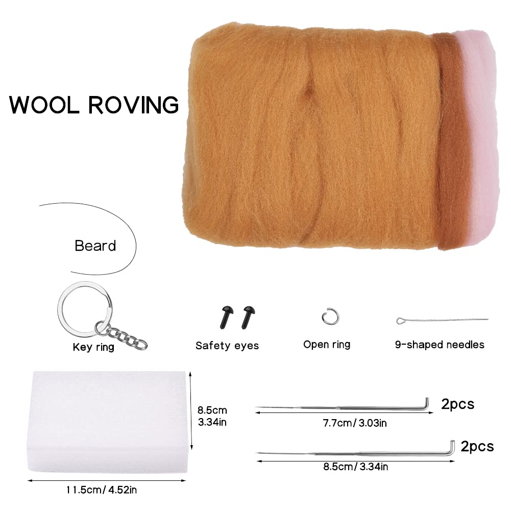 QMNNMA Needle Felting Kit, Animals Needle Felting Set, DIY Wool Felt Materials Set with Felting Tool and Instruction for Needle Felting Craft Project and DIY Handmade