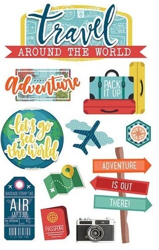 Paper House Travel Around The World Dimensional Stickers