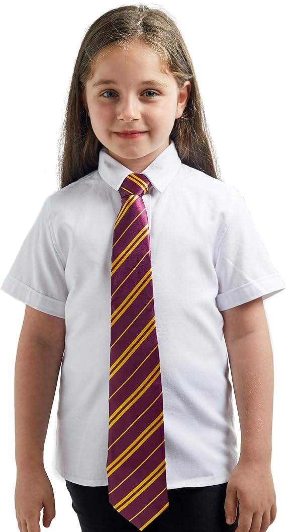 Creations Halloween Witch Costume Accessories Set Included Red and Gold Tie, Nerd Circle Glasses and Wand for Kids and Adults, Halloween Witch Cosplay Dress Up, Halloween Costume Props