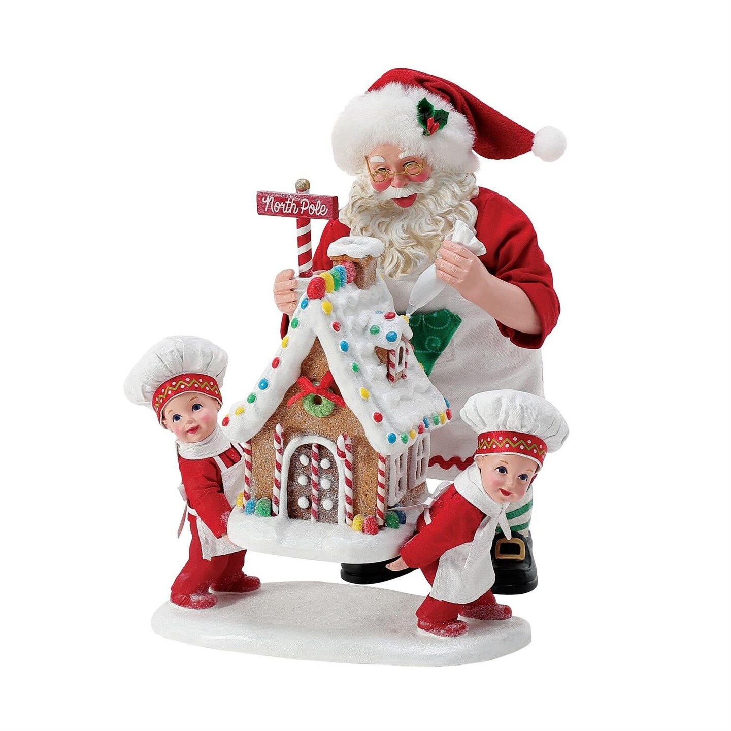 10" Santa with His Little Baker Helper – Whimsical Christmas Decoration