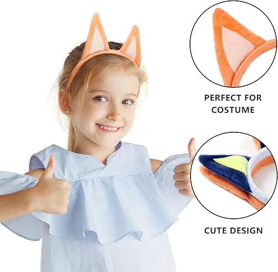2PCS Halloween Dog Ears Headbands, Animal Headwear Cosplay Costume Accessories, Funny Hair Decoration, Cute Lovely Plush Headgear for Kids Girls Adults Women Party Favors