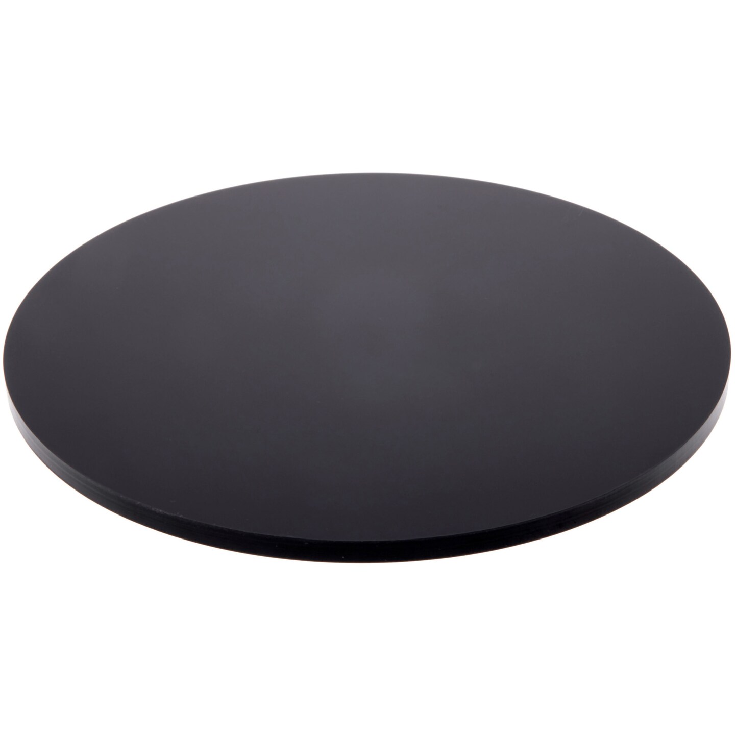 Plymor Black Acrylic Round Standard-Edge Display Base, 6" W x 6" D x 0.25" H
