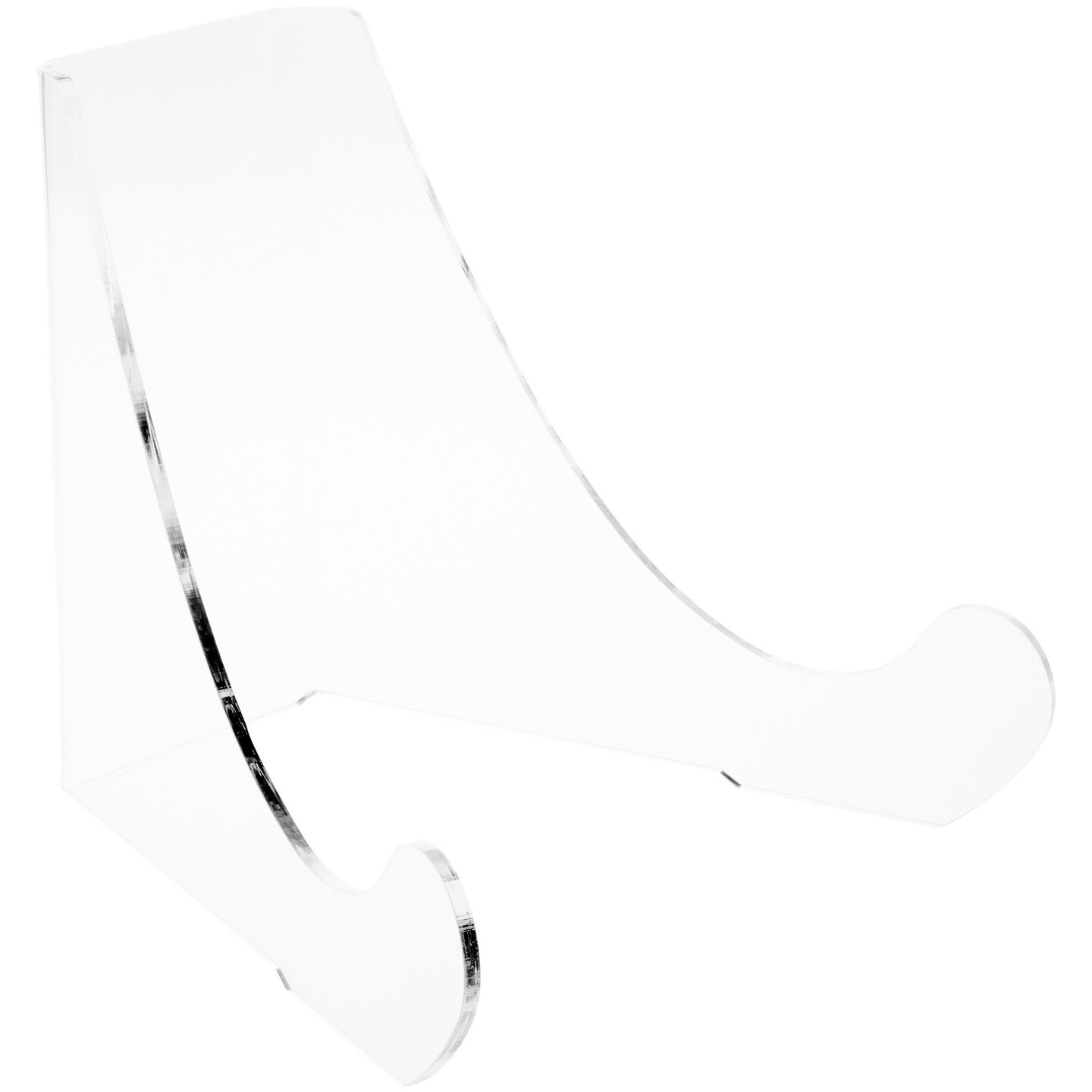 Plymor Clear Acrylic Flat Back Easel With Rounded Support Ledges, 10" H x 11" W x 10.5" D